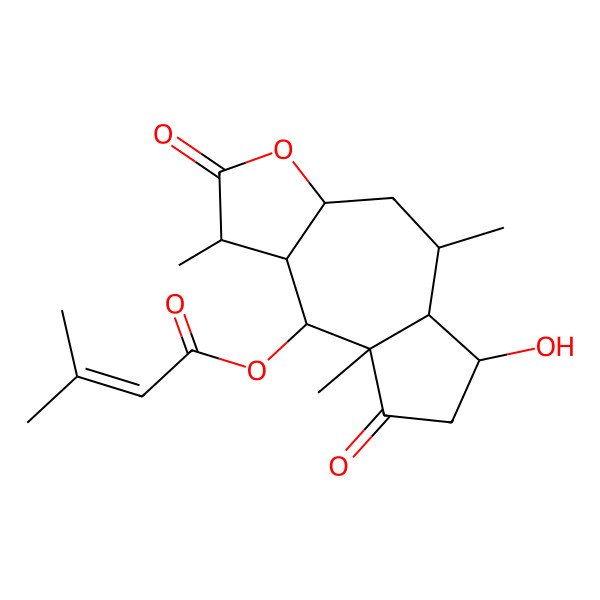 2D Structure of [(1S,3aR,5R,5aS,6S,8aR,9S,9aS)-6-hydroxy-1,5,8a-trimethyl-2,8-dioxo-3a,4,5,5a,6,7,9,9a-octahydro-1H-azuleno[6,5-b]furan-9-yl] 3-methylbut-2-enoate