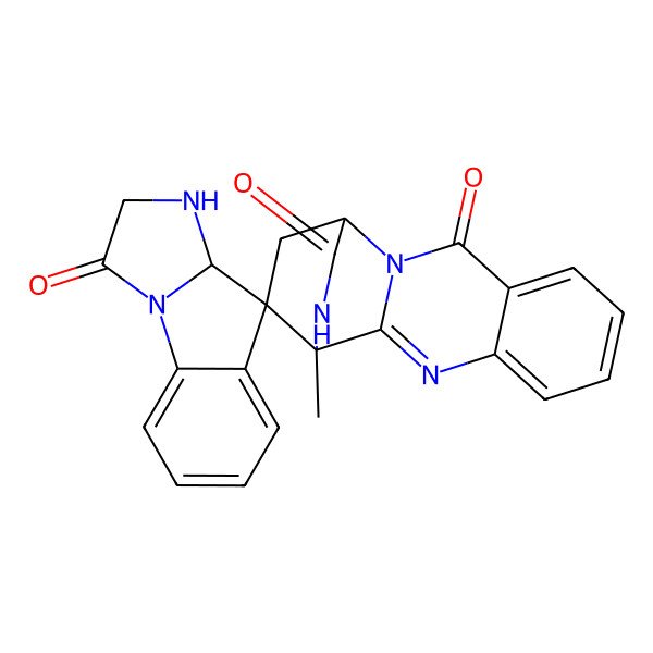 2D Structure of (1R-(1alpha,4alpha,13R*(S*)))-1',9'a-Dihydro-1-methylspiro(1,4-ethano-2H-pyrazino(2,1-b)quinazoline-13,9'-(9H)imidazo(1,2-a)indole)-3,3',6(1H,2'H,4H)-trione
