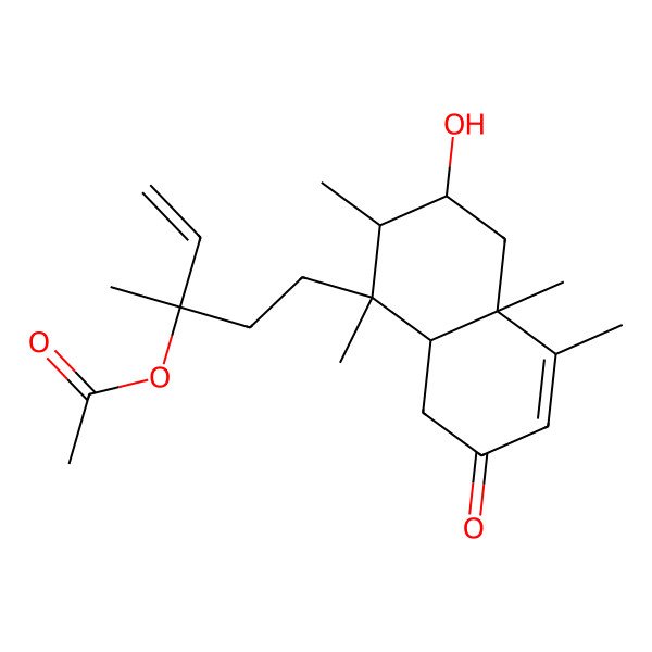2D Structure of [(3S)-5-[(1S,2R,3R,4aR,8aS)-3-hydroxy-1,2,4a,5-tetramethyl-7-oxo-3,4,8,8a-tetrahydro-2H-naphthalen-1-yl]-3-methylpent-1-en-3-yl] acetate