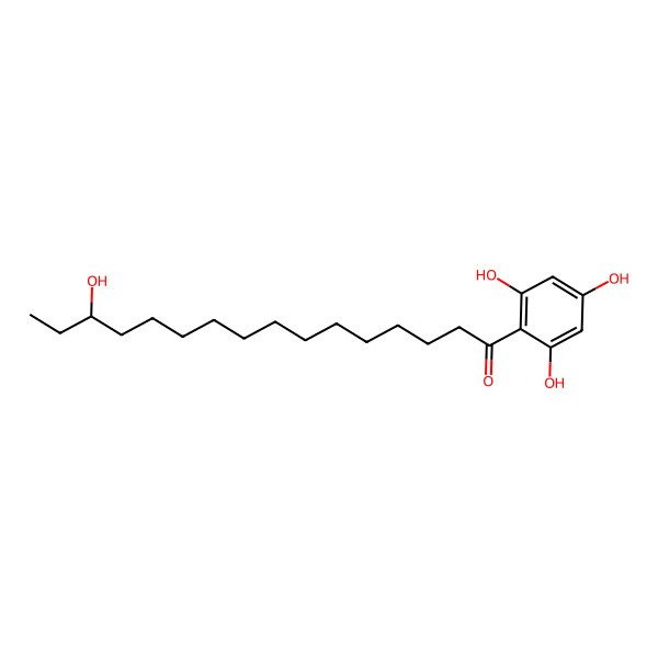 2D Structure of (14S)-14-hydroxy-1-(2,4,6-trihydroxyphenyl)hexadecan-1-one
