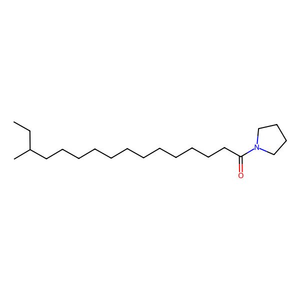 2D Structure of (14S)-14-Methyl-1-(1-pyrrolidinyl)-1-hexadecanone