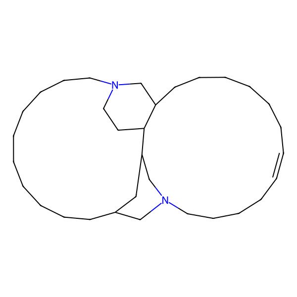 2D Structure of (14S,21Z,29R,30S)-1,16-diazatetracyclo[27.3.1.112,16.014,30]tetratriacont-21-ene