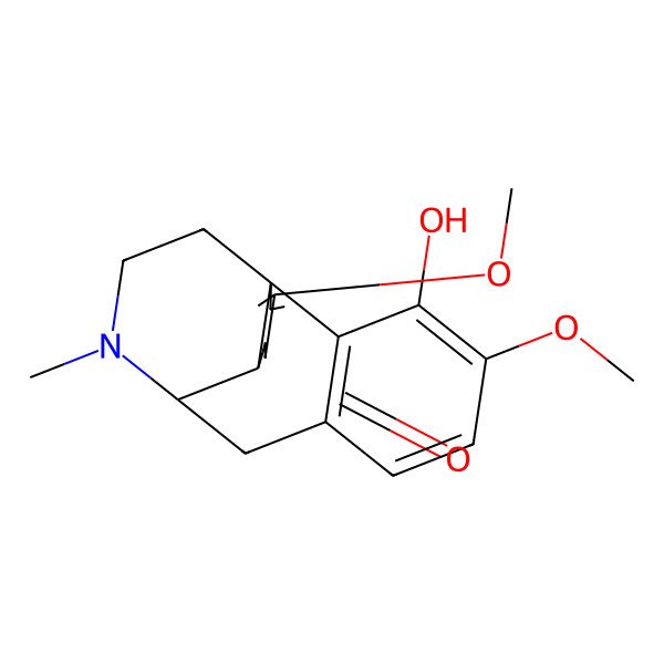 2D Structure of 14xi-Morphinan-7-one, 5,6-didehydro-4-hydroxy-3,6-dimethoxy-17-methyl-