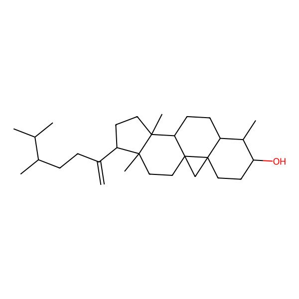 2D Structure of 15-(5,6-Dimethylhept-1-en-2-yl)-7,12,16-trimethylpentacyclo[9.7.0.01,3.03,8.012,16]octadecan-6-ol