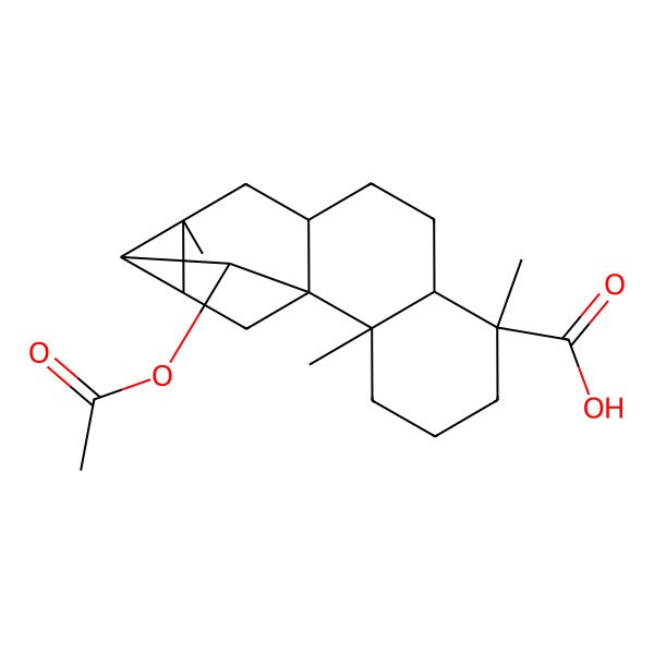 2D Structure of 15-Acetyloxy-2,6,12-trimethylpentacyclo[11.2.1.01,10.02,7.012,14]hexadecane-6-carboxylic acid