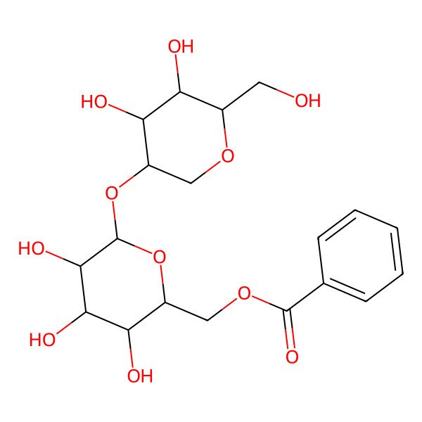 2D Structure of 1,5-anhydro-2-O-(6-O-benzoyl-alpha-L-galactopyranosyl)-D-glucitol