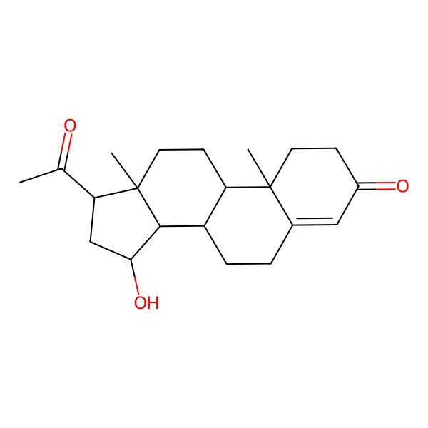 2D Structure of 15-beta-Hydroxyprogesterone