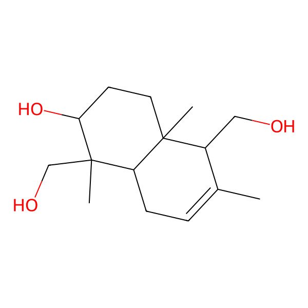 2D Structure of 1,5-Bis(hydroxymethyl)-1,4a,6-trimethyl-2,3,4,5,8,8a-hexahydronaphthalen-2-ol