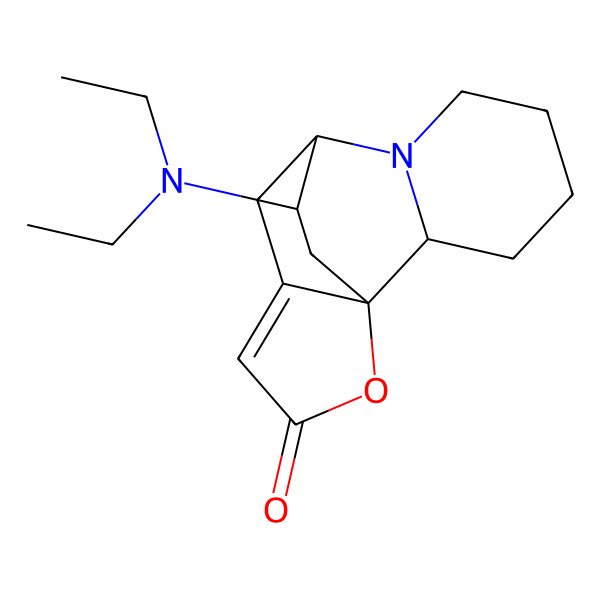 2D Structure of 15-(Diethylamino)-13-oxa-7-azatetracyclo[6.5.2.01,10.02,7]pentadec-10-en-12-one