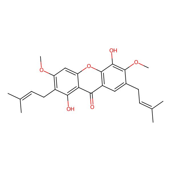 2D Structure of 1,5-Dihydroxy-3,6-dimethoxy-2,7-diprenylxanthone