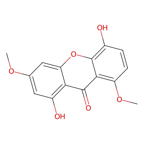 2D Structure of 1,5-Dihydroxy-3,8-dimethoxy xanthone