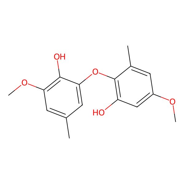 2D Structure of 1',5-Dimethoxy-3,5'-Dimethyl-2,3'-Oxybiphenyl-1,2'-Diol