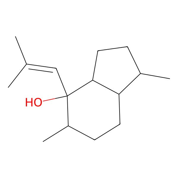 2D Structure of 1,5-Dimethyl-4-(2-methylprop-1-enyl)-1,2,3,3a,5,6,7,7a-octahydroinden-4-ol