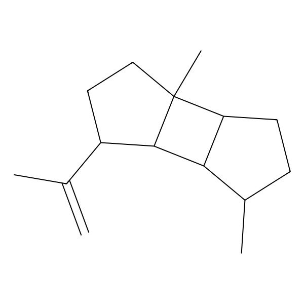 2D Structure of 1,5-Dimethyl-8-prop-1-en-2-yltricyclo[5.3.0.02,6]decane