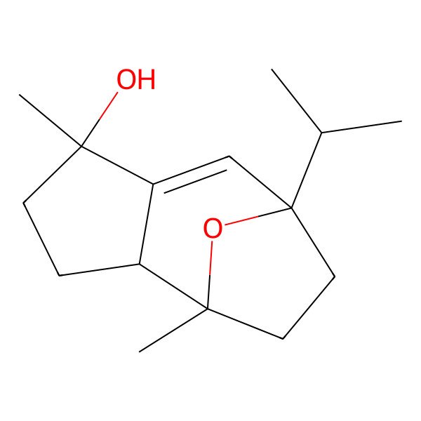 2D Structure of 1,5-Dimethyl-8-propan-2-yl-11-oxatricyclo[6.2.1.02,6]undec-6-en-5-ol