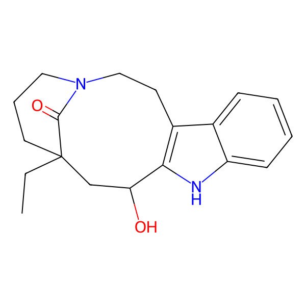 2D Structure of 15-Ethyl-13-hydroxy-1,11-diazatetracyclo[13.3.1.04,12.05,10]nonadeca-4(12),5,7,9-tetraen-19-one
