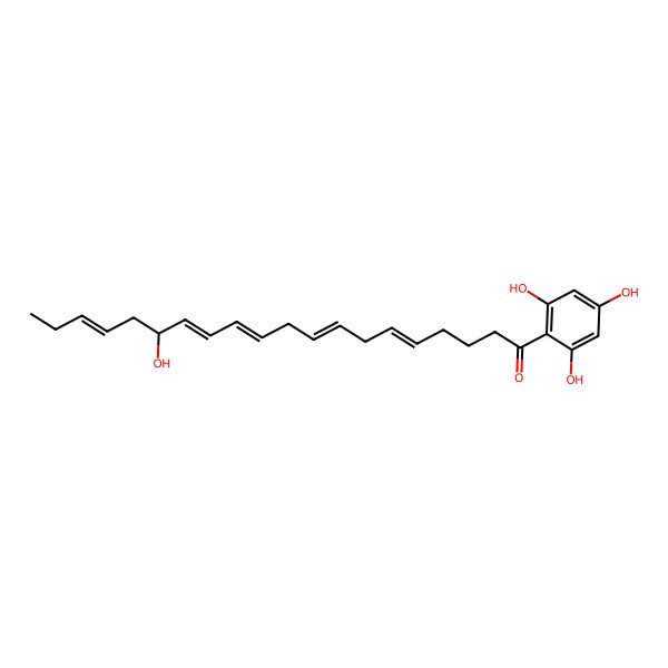 2D Structure of 15-Hydroxy-1-(2,4,6-trihydroxyphenyl)icosa-5,8,11,13,17-pentaen-1-one