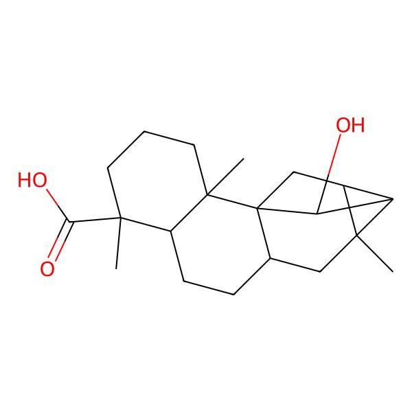 2D Structure of 15-Hydroxy-2,6,12-trimethylpentacyclo[11.2.1.01,10.02,7.012,14]hexadecane-6-carboxylic acid