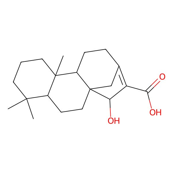 2D Structure of 15-Hydroxy-5,5,9-trimethyltetracyclo[11.2.1.01,10.04,9]hexadec-13-ene-14-carboxylic acid