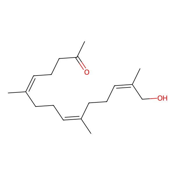 2D Structure of 15-Hydroxy-6,10,14-trimethylpentadeca-5,9,13-trien-2-one