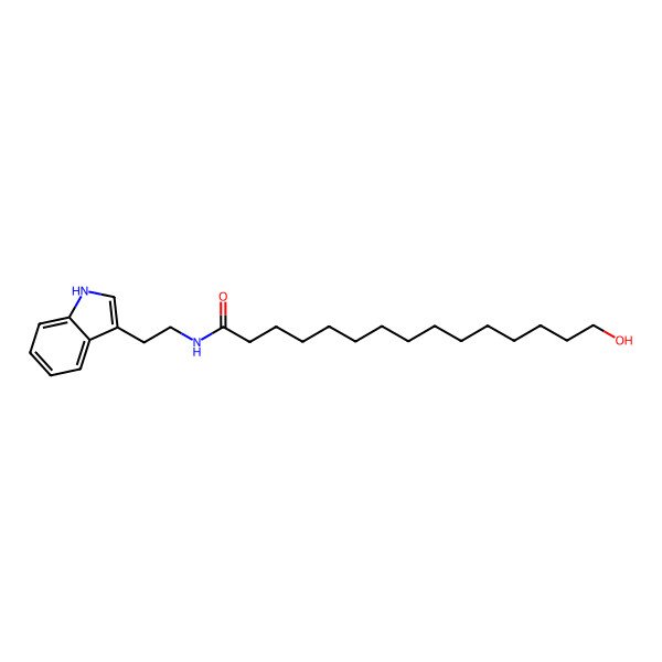 2D Structure of 15-hydroxy-N-[2-(1H-indol-3-yl)ethyl]pentadecanamide