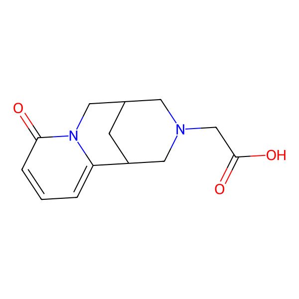 2D Structure of 1,5-Methano-2H-pyrido[1,2-a][1,5]diazocine-3(4H)-acetic acid, 1,5,6,8-tetrahydro-8-oxo-, (1R)-