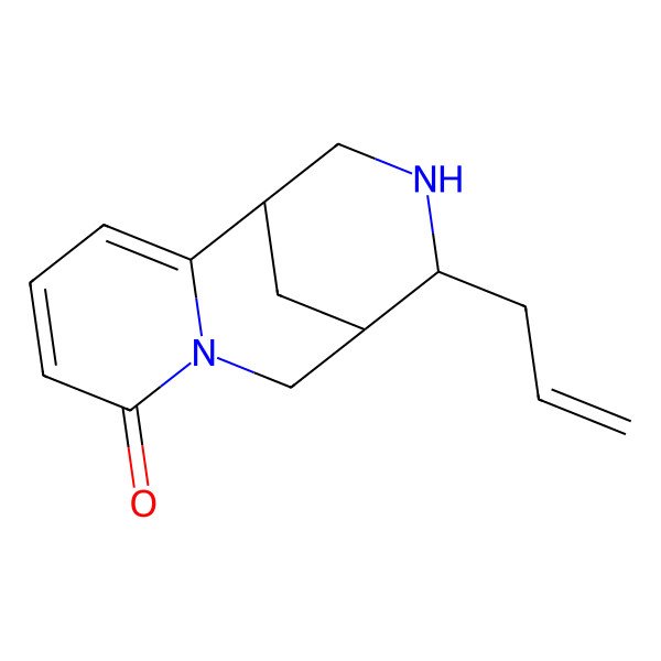 2D Structure of 1,5-Methano-8H-pyrido[1,2-a][1,5]diazocin-8-one, 1,2,3,4,5,6-hexahydro-4-(2-propenyl)-