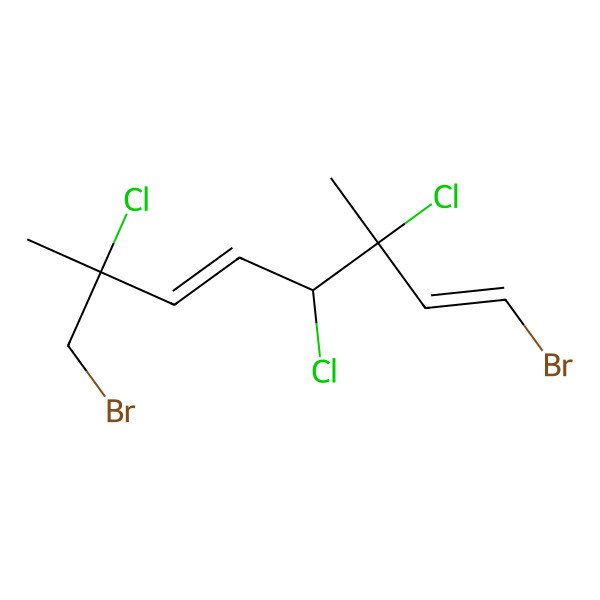 2D Structure of 1,5-Octadiene, 1,8-dibromo-3,4,7-trichloro-3,7-dimethyl-, (E,E)-
