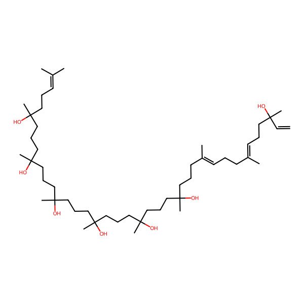 2D Structure of (6E,10E)-3,7,11,15,19,23,27,31,35,39-decamethyltetraconta-1,6,10,38-tetraene-3,15,19,23,27,31,35-heptol
