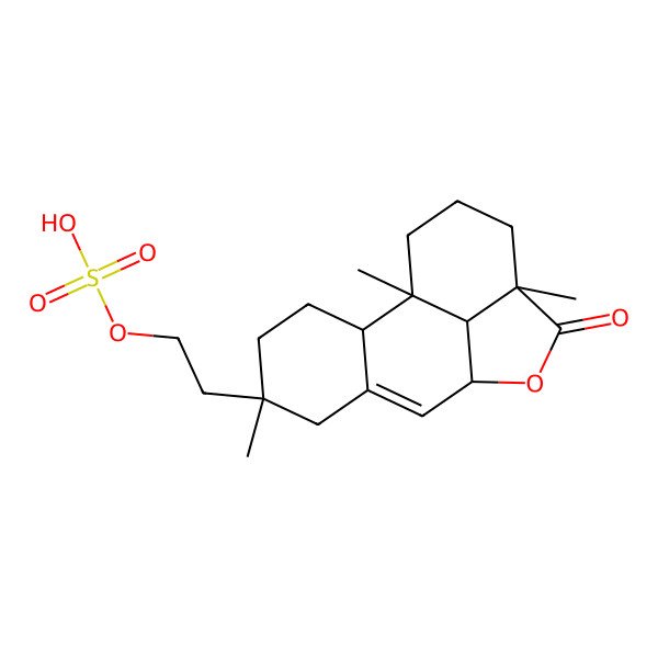2D Structure of 2-(1,5,12-Trimethyl-11-oxo-10-oxatetracyclo[7.6.1.02,7.012,16]hexadec-7-en-5-yl)ethyl hydrogen sulfate