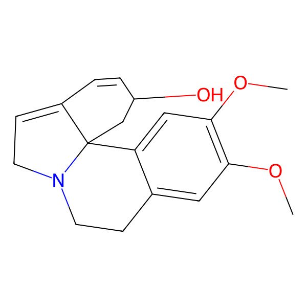 2D Structure of 15,16-Dimethoxy-1,2,6,7-tetradehydroerythrinan-3-ol