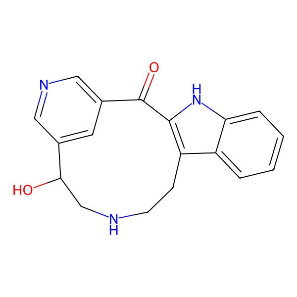 2D Structure of (16S)-16-hydroxy-4,14,19-triazatetracyclo[15.3.1.03,11.05,10]henicosa-1(20),3(11),5,7,9,17(21),18-heptaen-2-one