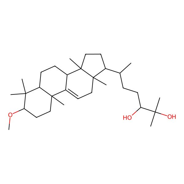 2D Structure of (3S,6R)-6-[(3S,5R,8S,10S,13R,14S,17R)-3-methoxy-4,4,10,13,14-pentamethyl-2,3,5,6,7,8,12,15,16,17-decahydro-1H-cyclopenta[a]phenanthren-17-yl]-2-methylheptane-2,3-diol