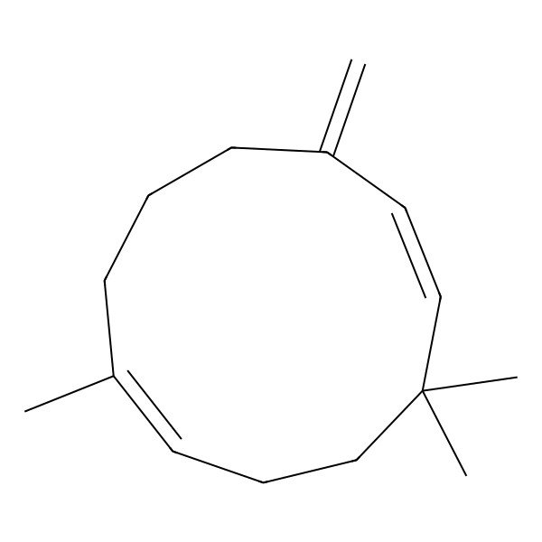 2D Structure of 1,5,5-Trimethyl-8-methylidenecycloundeca-1,6-diene