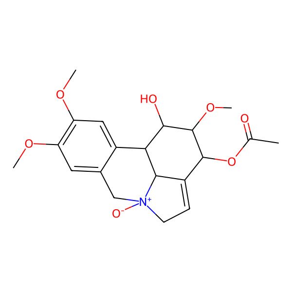 2D Structure of [(1S,13R,14R,15S,16S)-15-hydroxy-4,5,14-trimethoxy-9-oxido-9-azoniatetracyclo[7.6.1.02,7.012,16]hexadeca-2,4,6,11-tetraen-13-yl] acetate