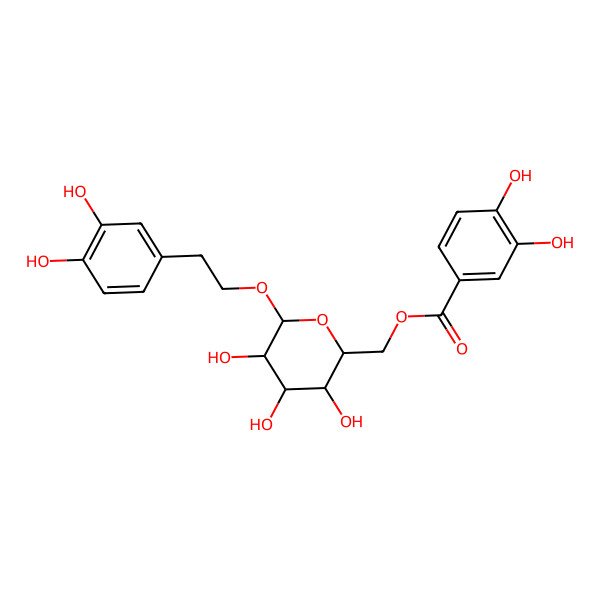 2D Structure of [(2R,3S,4S,5R,6R)-6-[2-(3,4-dihydroxyphenyl)ethoxy]-3,4,5-trihydroxyoxan-2-yl]methyl 3,4-dihydroxybenzoate