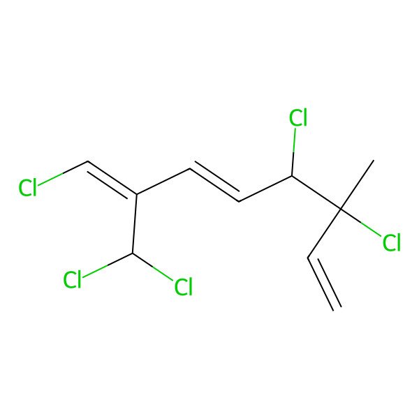 2D Structure of 1,5,6-Trichloro-2-(dichloromethyl)-6-methylocta-1,3,7-triene