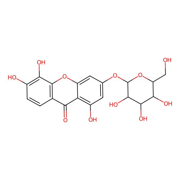 2D Structure of 1,5,6-Trihydroxy-3-[3,4,5-trihydroxy-6-(hydroxymethyl)oxan-2-yl]oxyxanthen-9-one