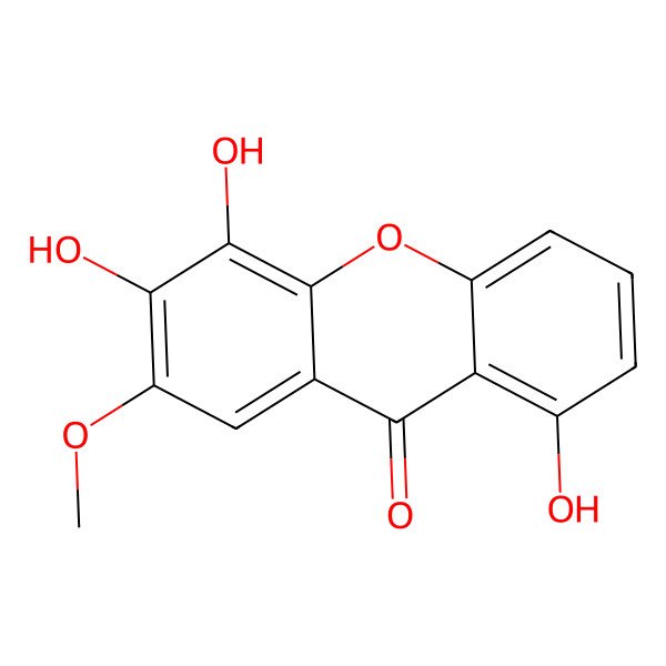 2D Structure of 1,5,6-Trihydroxy-7-methoxyxanthone 2D Structure of 1,5,6-Trihydroxy-7-methoxyxanthone