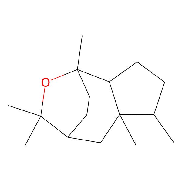 2D Structure of 1,5,6,9,9-Pentamethyl-10-oxatricyclo[6.2.2.02,6]dodecane