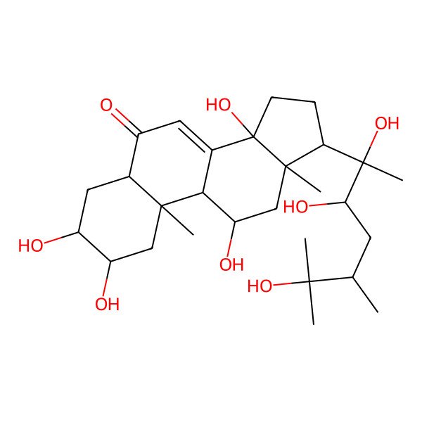 2D Structure of 2,3,11,14-tetrahydroxy-10,13-dimethyl-17-(2,3,6-trihydroxy-5,6-dimethylheptan-2-yl)-2,3,4,5,9,11,12,15,16,17-decahydro-1H-cyclopenta[a]phenanthren-6-one