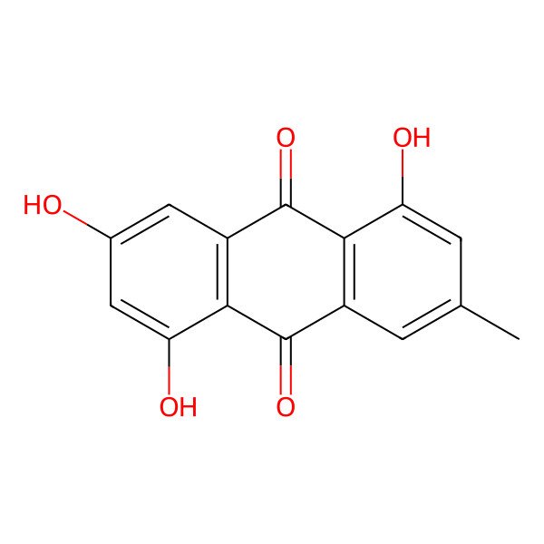 2D Structure of 1,5,7-Trihydroxy-3-methylanthrachinon