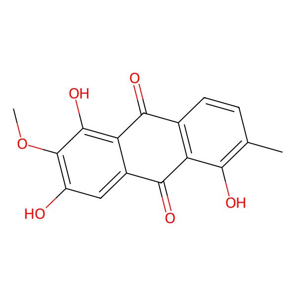 2D Structure of 1,5,7-Trihydroxy-6-methoxy-2-methylanthraquinone