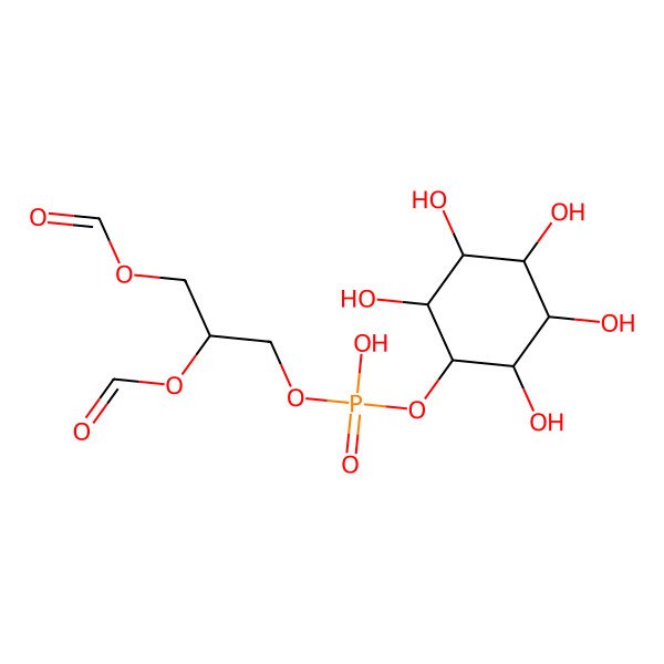 2D Structure of [(2R)-2-formyloxy-3-[hydroxy-[(2R,3R,5S,6R)-2,3,4,5,6-pentahydroxycyclohexyl]oxyphosphoryl]oxypropyl] formate