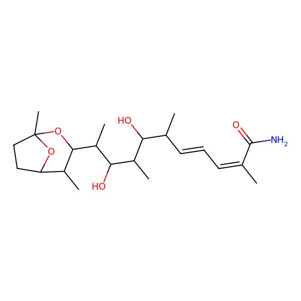 2D Structure of (2Z,4E,6S,7S,8R,9R,10R)-10-[(1S,3S,4R,5R)-1,4-dimethyl-2,8-dioxabicyclo[3.2.1]octan-3-yl]-7,9-dihydroxy-2,6,8-trimethylundeca-2,4-dienamide