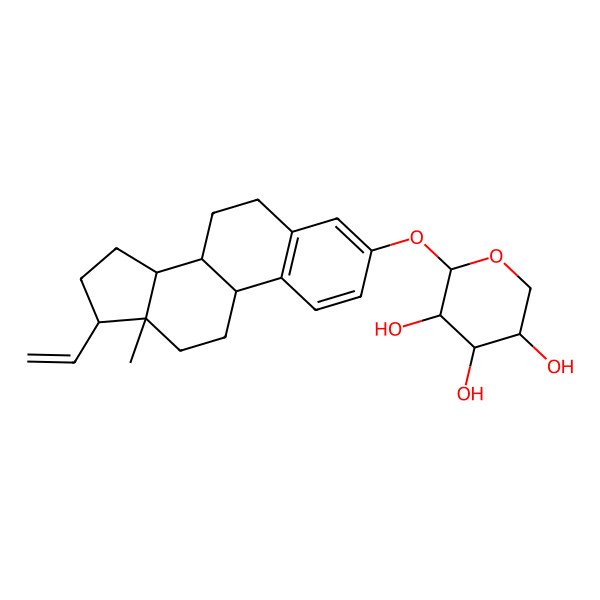 2D Structure of (2R,3S,4R,5S)-2-[[(8S,9S,13R,14S,17R)-17-ethenyl-13-methyl-6,7,8,9,11,12,14,15,16,17-decahydrocyclopenta[a]phenanthren-3-yl]oxy]oxane-3,4,5-triol