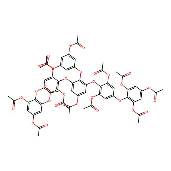 2D Structure of [3-Acetyloxy-5-[4-acetyloxy-2,6-bis[2,6-diacetyloxy-4-(2,4,6-triacetyloxyphenoxy)phenoxy]phenoxy]phenyl] acetate