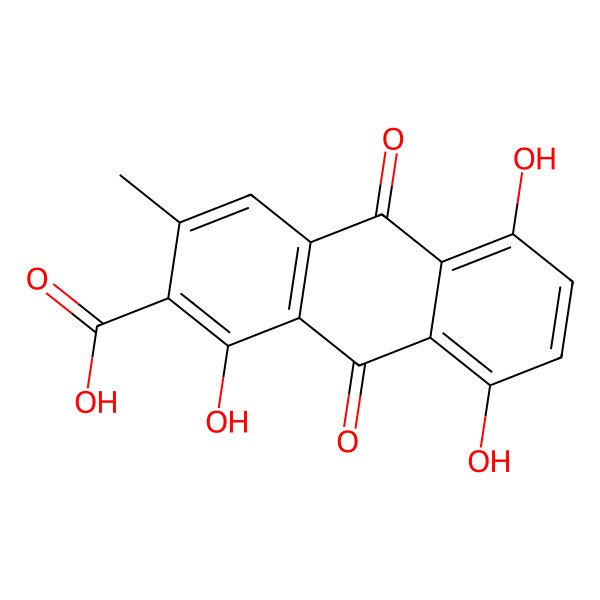 2D Structure of 1,5,8-Trihydroxy-3-methyl-9,10-dioxoanthracene-2-carboxylic acid