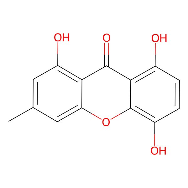 2D Structure of 1,5,8-Trihydroxy-3-methylxanthone