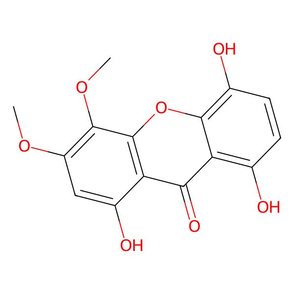 2D Structure of 1,5,8-Trihydroxy-3,4-dimethoxyxanthone